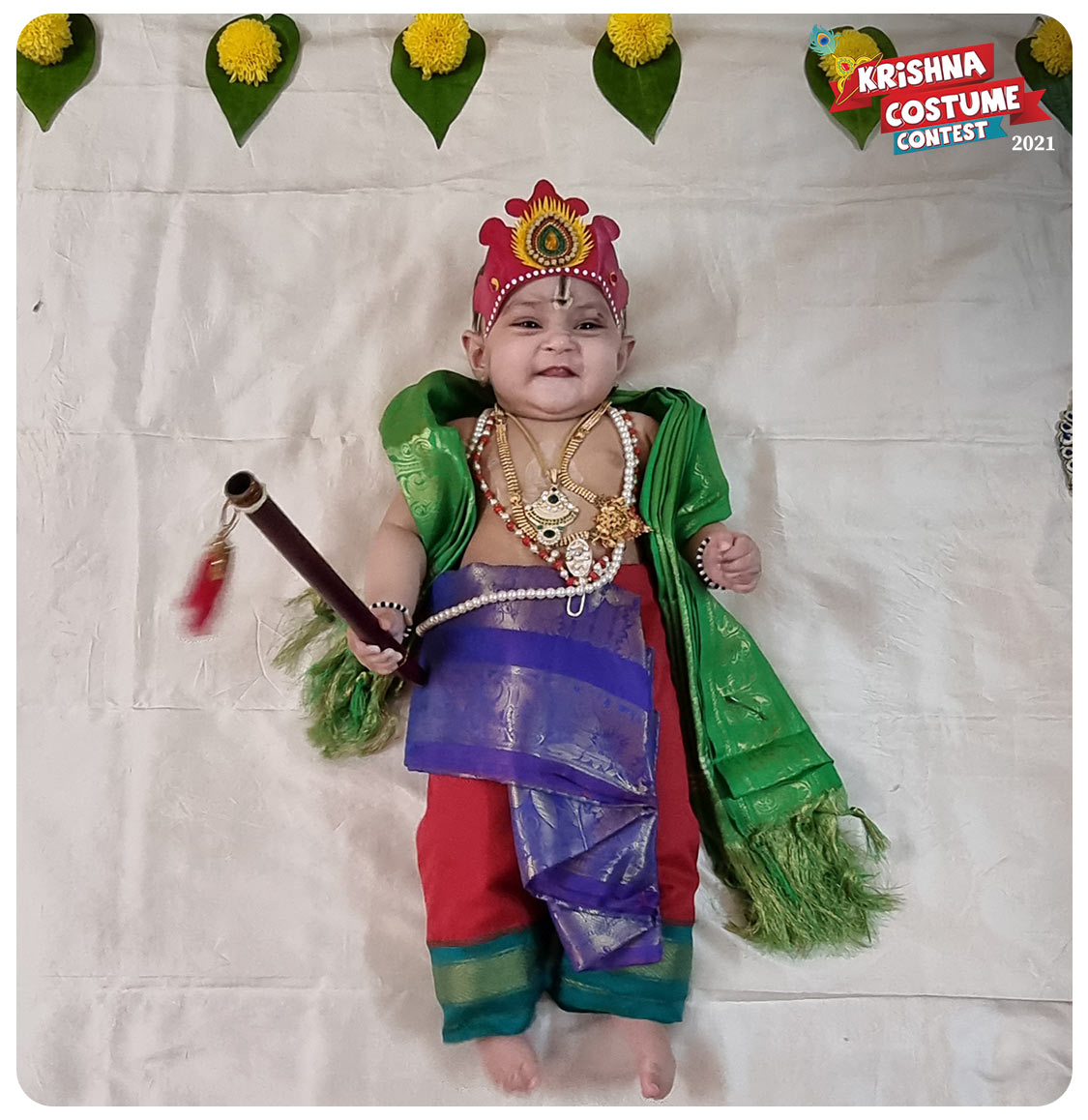 Buy Fancy Agents Lord Krishna Costume for Kids| Baby Krishna Dress for  Janmashtami| Fancy Dress Costume for Baby Boys/Girls| Krishna Dress for  Kids without cummerbund (0-3 Months, Blue) Online at Low Prices