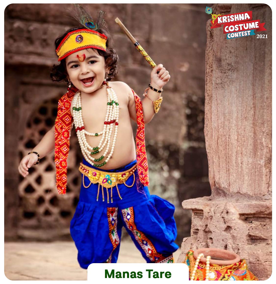 Raj Fancy Dresses Shri Krishna Dress for Baby Boy & Girl, Janmashtmi Dress  with Diaper-friendly Dhoti & Dupatta, Mor Pankh Mukut (Dress-Pagri-Mala,  1.5 Year) : Amazon.in: Clothing & Accessories